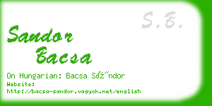 sandor bacsa business card